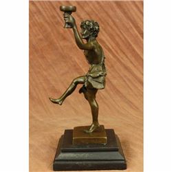 100% Genuine Real Bronze Greek God of Wine by Schaffert Sculpture Statue Figure