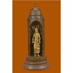 Franz Bergman Arab Man Protecting a Slave Girl Bronze Statue Sculpture Figurine