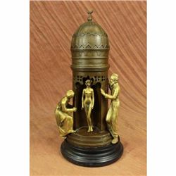 Oriental Peeping Ali Bronze Sculpture Harem Arab Men Nude Female by Bergman Sale