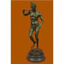 Handcrafted Large Snake Charmer Bronze Sculpture Hot Cast Classic Artwork