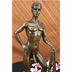 NUDE MALE STATUE MAN SCULPTURE GAY ART BRONZE STATUES