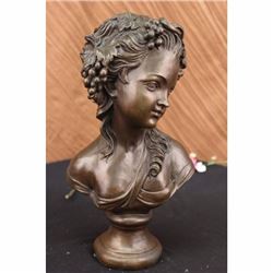 Bronze Sculpture Wonderful Bust Young Lady by Thomas Art Deco Hot Cast Figurine