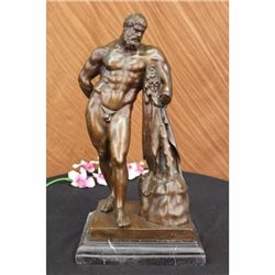 Signed Glycon Bronze Statue Hercules r Greek Myth HerculesArt Deco Figurine