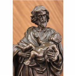 Signed Original Valli Joseph holding Baby Jesus Church Marble Base Figurine Gift