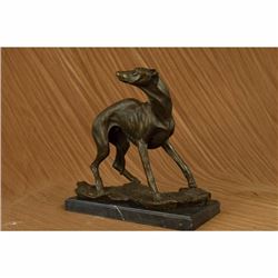 LARGE GREYHOUND WHIPPET GENUINE HOTCAST BRONZE STATUE