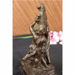 3 Young Boys Dancing Bronze Statue Figurine Signed By A. Moreau Sculpture Figure