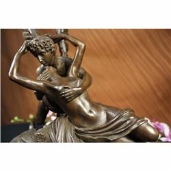 Zephyrus  Psyche Lovers Bronze Statue with Marble Base