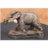 Image 4 : Signed Bugatti Animal Kingdom Mother Elephant with Family Bronze Sculpture Decor
