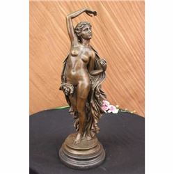 Original Aldo Vitaleh Large Nude Woman Nymph Goddess Bronze Sculpture Figurine