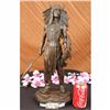 Image 1 : APACHE NATIVE AMERICAN WARRIOR LARGE PURE BRONZE STATUE