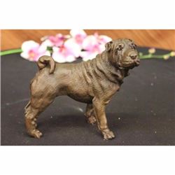 Signed Original Milo English Bull Dog Bronze Sculpture Animal Pet Figurine Decor