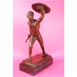 Roman Gladiator Bronze Statue