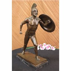 Signed French Artist Pierre Tough Brave Nude Roman Warrior Bronze Sculpture SALE