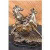 Image 5 : TWO REARING HORSES BRONZE SCULPTURE