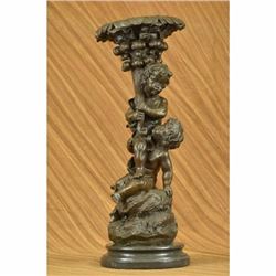 Art Nouveau Vintage Bronze Figure of two Playful Puti /Cherub Child-Marble base