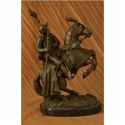 Signed Extra Large Kamiko Bold Knight on Horse Bronze Sculpture Statue Figurine