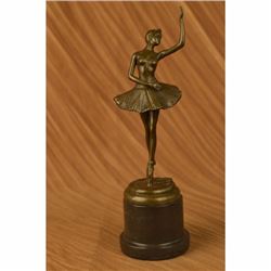 Aldo Vitaleh Prima Ballerina Bronze Sculpture Art Deco Marble Base Figurine