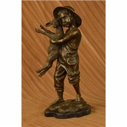 Solid Bronze Sculpture of a Bull Marble Base Abstract Art Deco Figurine Figure