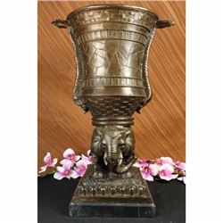 Bronze Vase Art Deco Nouveau Neavou Classic Elephant Animal Figurine Garden LRGE