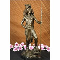 SIGNED ORIGINAL KAMIKO AMERICAN INDIAN WOLF BRONZE ART DECO SCULPTURE STATUE LRG