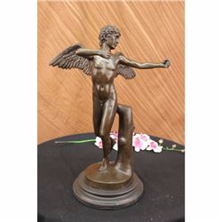Bronze Sculpture Teenage Nude Cupid Valentine Lost Wax Hot Cast Figure Decor