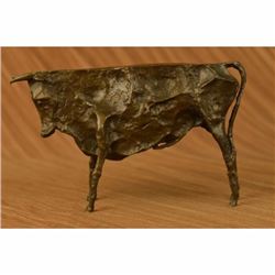 ABSTRACT HOTCAST BRONZE (CUBIST - PICASSO STYLE) BULL STATUE ( SIGNED ) HOME ART