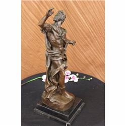 Signed Original Dino Decarlo Man of ancient Royalty Bronze Sculpture Figurine NR