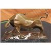 Image 4 : Signed Truffot Abstract Modern Art Bull Bronze Sculpture Marble Base Figurine