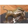 Image 5 : Signed Truffot Abstract Modern Art Bull Bronze Sculpture Marble Base Figurine