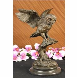 BEAUTIFUL LARGE ABSTRACT PURE HOTCAST BRONZE OWL STATUE BARN OWL NIGHT PATROL NR