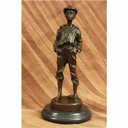 Mousse Siffleur Young French Boy Bronze Sculpture Marble Statue Figurine Decor