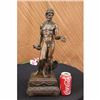 Image 2 : Bronze Sculpture Nude Roman Man Standing with Bird Eagle Falcon Bronze Statue