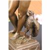 Image 4 : Bronze Sculpture Nude Roman Man Standing with Bird Eagle Falcon Bronze Statue