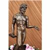 Image 6 : Bronze Sculpture Nude Roman Man Standing with Bird Eagle Falcon Bronze Statue