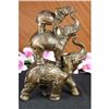 Image 1 : Sign Bologna Abstract 3 Elephants Family Bronze Statue Sculpture Wild Animal