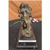 Image 1 : SIGNED ORIGINAL BRONZE SCULPTURE RARE ART DECO STATUE ON MARBLE BASE FIGURINE