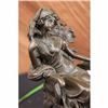 Image 4 : Signed Original Milo Victorian Beauty Sitting Bronze Sculpture Marble Figurine