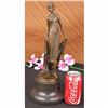 Image 1 : Young Flapper Art Deco Bronze Marble Statue by Milo Figurine Sculpture