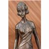 Image 3 : Young Flapper Art Deco Bronze Marble Statue by Milo Figurine Sculpture