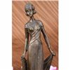 Image 4 : Young Flapper Art Deco Bronze Marble Statue by Milo Figurine Sculpture