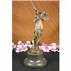 Image 1 : MILO BRONZE SCULPTURE  FEATHER GOWN STATUE ART