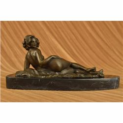 Original Pasquale Delor Nude Erotic Female Bronze Sculpture Statue Figurine