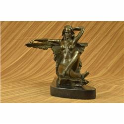 Original Aldo Vitaleh Nude Temptress Woman Bronze Sculpture Marble Statue Figure