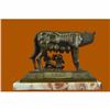 Image 2 : Handcrafted 30 LBS Romulus Bronze Sculpture With Rose Marble Base Figurine Decor