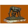 Image 3 : Handcrafted 30 LBS Romulus Bronze Sculpture With Rose Marble Base Figurine Decor