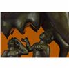 Image 5 : Handcrafted 30 LBS Romulus Bronze Sculpture With Rose Marble Base Figurine Decor