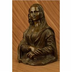 signed Bronze Statue Art French Mona Lisa Sculpture Art Deco Modern Original Deco