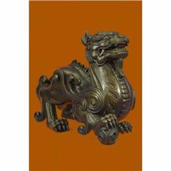 Large Art Deco Flying Dragon Bronze Sculpture Figurine Figure Decor Decoration