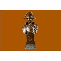 CLASSIC NAPOLEON BONAPARTE BRONZE BUST SCULPTURE GREEN MARBLE BASE FIGURINE GIFT