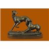 Image 1 : Pj Mene (1810-1879) two Greyhounds Playing Argente And Dore bronze statue Sale